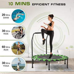 40/48″ Fitness Trampoline for Adult, Max Load 450 LBS, Foldable Mini Trampoline