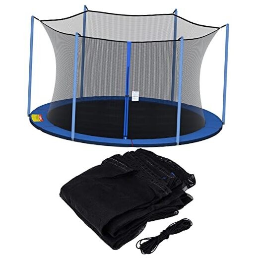 Trampoline Net Replacement, 12ft 13ft 14ft 15ft Round Frame 15 feet – 6 Poles