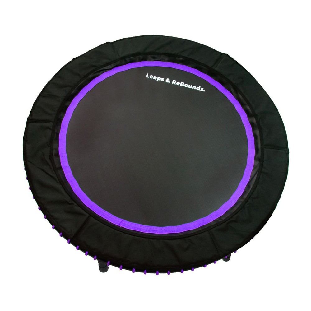 LEAPS & REBOUNDS 48″ Mini Fitness Trampoline & Rebounder Gym Equipment, Purple
