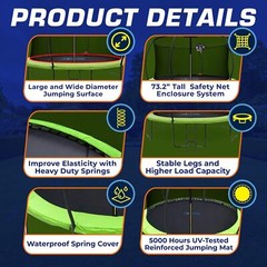 Pumpkin Trampoline with Basketball Hoop & Inner Enclosure – Safe, Durable