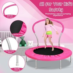 Mini Trampoline for Kids, Indoor Toddler Trampoline with Handle, Child Small …