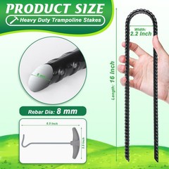 Gtongoko 16 Pack Trampoline Stakes, Trampoline Accessories, 16 Inch Ground St…