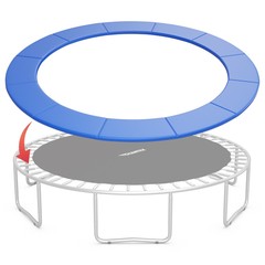 16FT Trampoline Replacement Safety Pad Bounce Frame Waterproof Spring Cover Blue