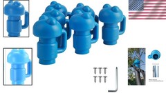 6-Piece Trampoline Enclosure Pole Cap Set in Blue – For 1.26in Diameter Poles