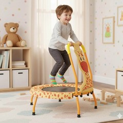 Mini Trampoline with Foam Padded Handle&Safety Padded Cover for 3+Years Old Kids