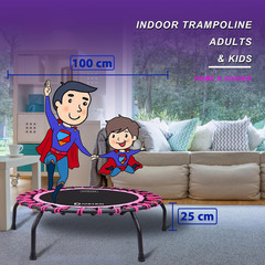 350Lbs Rebounder Mini Trampoline for Adult, Indoor Small Trampoline for Exercise