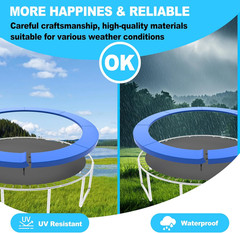 Trampoline Pad Replacement, 10/12/14/15/16FT Trampoline Spring Cover, No-Hole fo
