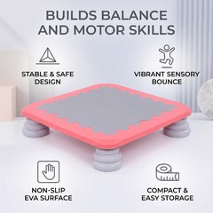 Red Mini Trampoline For Kids Sensory Trampoline Bouncing Board With Non Sli JHSI