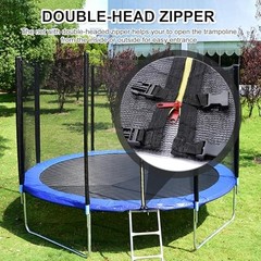 Trampoline Safety Net,4/4.6/6/8/10/12/13/14/16FT Garden 4.6 ft, 6 Poles Black
