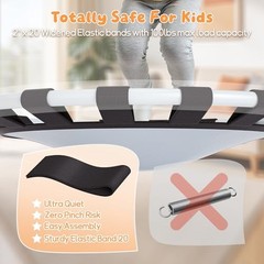 36-Inch Toddler Trampoline with Foam Handle, Foldable Indoor Outdoor White