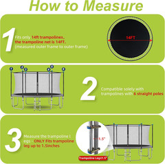 Universal Trampoline Poles Replacement Net Pole for Trampoline Leg Max 1.5″ | 6