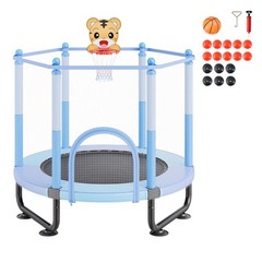VEVOR 60″ Trampoline for Kids Mini Toddler Trampoline with Net Indoor Outdoor