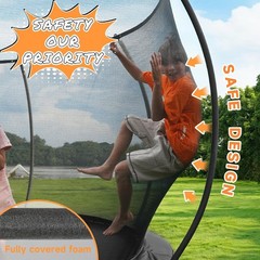 Outdoor Heavy Duty Recreational Trampoline With Enclosure Net For Kids & Adults
