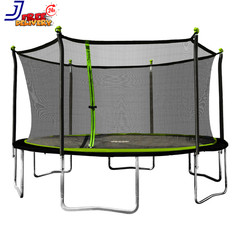 Sportspower 14′ round Trampoline with Safety Enclosure in Green and Black