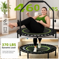 40″ Bungee Rebounder Trampoline Adults 460LBS Low Impact Quiet Foldable Workout