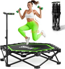 Foldable Mini Trampoline 42 Inch with T Bar 450lb Capacity