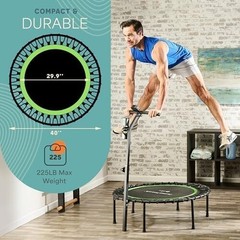 LifePro 40-Inch Trampoline Lite with Jump Counter And Handlebar – 225LBS – Black