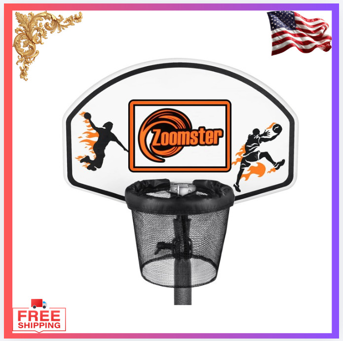 New Trampoline Basketball Hoop Mini Set Easy Install Fits Straight & Curved Pole