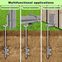 Multi-Purpose Ground Anchors Screw in, 3” Wider Spiral Trampoline Anchors, F…