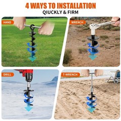 Heavy Duty Spiral Ground Anchor Screws for Trampolines – 4 Pack