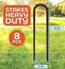 12 Inch Trampoline Anchors Ground Stakes Heavy Duty Galvanized Steel 8 PCS