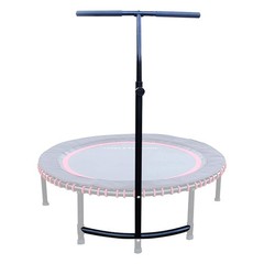 LEAPS & REBOUNDS 48″ Adjustable Stability Bar with 48″ Fitness Trampoline, Pink