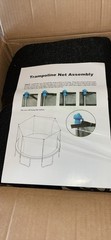 15ft Trampoline Replacement Safety Enclosure Net for 6Straight Poles Round Frame