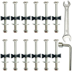 12 PCS Long Trampoline Screws 3.15 Inch, Anti-Loose Trampoline Bolts and Nuts