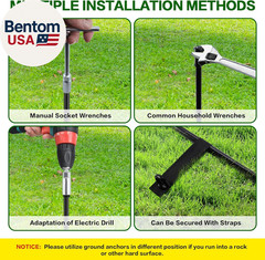 18-Inch Ground Anchors Screw in Heavy Duty, 4 Pack Trampoline Anchors & Stakes H