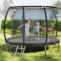 Outdoor Trampoline w/Safety Enclosure Net & Anti-Rust Galvanized Steel Frame