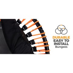 LEAPS & REBOUNDS 48″ Adjustable Stability Bar w/ 48″ Fitness Trampoline, Orange