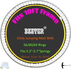 10Ft Trampoline Replacement Mat with 8 Rows of Stitching, Tool & Gloves Included