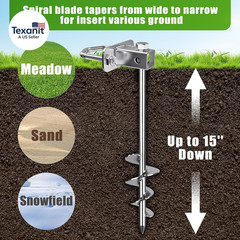 2/4 Pack 18″ 30″ Ground Anchors Screw in Mobile Home Anchors Kits 2.8″ Wide Tape