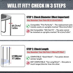 2PCS Trampoline Pole Replacement Kit, 1mm Thick, Fits 1.65″ Inner Diameter, Foam