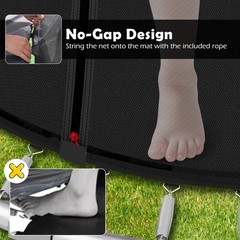 10FT Outdoor Trampoline w/Safety Enclosure Net Anti-Rust Galvanized Steel Frame