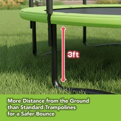 Sportspower BouncePro 10ft Trampoline Meets ASTM Safety Standards, Heavy-Duty Ru