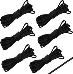6pcs Trampoline Net Connection Rope, Nylon Black Cord Tie Down Rope for Tramp…