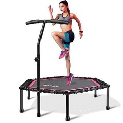 Newan 48” Fitness Trampoline with Adjustable Handle Bar, **Imperfect Pckg**