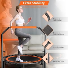 40″ Foldable Mini Trampoline Load 330lbs Portable Exercise Rebounder