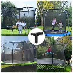 Trampoline Pole Covers & T-Tube Connectors – 8 Pack Black Plastic Caps for Safet