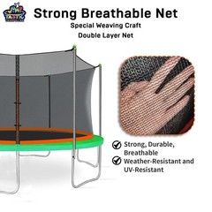 Jump Tastic Trampoline Net Replacement 12-15 ft 6 Pole