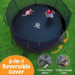 JUMPZYLLA Trampoline Outdoor 8FT 10FT 12FT 14FT 15FT 16FT with Enclosure, Non-Sl