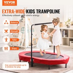 VEVOR 56″ Trampoline for Kids Foldable Mini Toddler Trampoline Indoor Outdoor