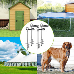 Insaga Fully Welded Ground Trampoline Anchors, 30” Spiral Mobile Home Anchors,