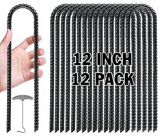 12 Pack Trampoline Stakes, Trampoline Accessories, 12 Inch Ground Stakes Heav…