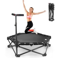 Foldable Mini Trampoline — One-Step Fold & Open, 42″ Rebounder Trampoline for