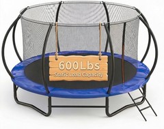 10/14 FT Outdoor Trampoline W/ Safety Net and Ladder Trampoline for Kids & Adult