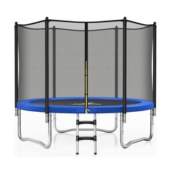 JELENS 8FT Recreational Trampoline w/ Enclosure Net Anti-Rust for Kids & Adults