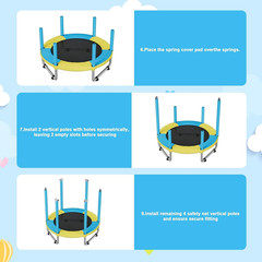 55″ Trampoline for Kids, 440Lbs Capacity with Safety Enclosure Net