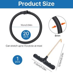 20 PCS Trampoline Replacement Bungee Cords 6.6 Inch Heavy Duty Puller Tool